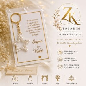 Söz, Nişan ve Nikah Hatırası Hediyelik İncili Anahtarlık