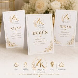 Davet, Nişan ve Nikah Masası İsimlik ve Kartları