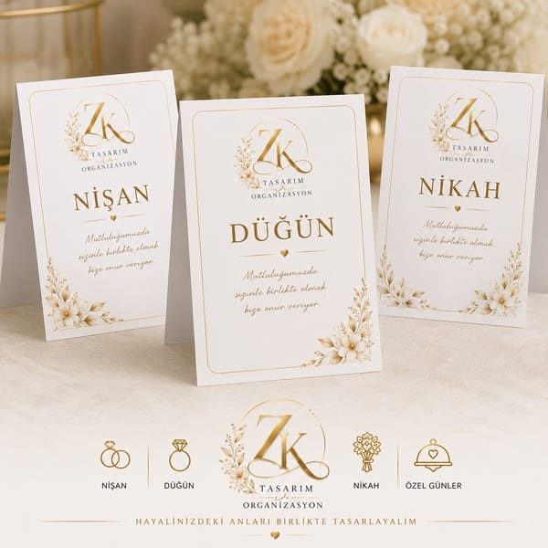 Davet, Nişan ve Nikah Masası İsimlik ve Kartları