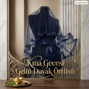 Lüks İşlemeli Kına Duvağı Modelleri