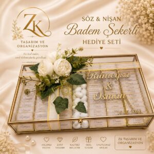 Nişan-Nikah Badem Şekerli Hediye Seti