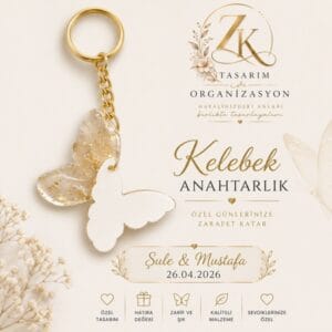 Kelebek Anahtarlık Nişan & Nikah Hediyeliği