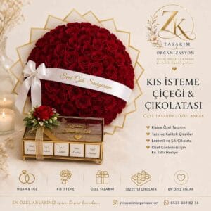 Kız İsteme Çiçeği ve Çikolatası | Kişiye Özel İsteme Seti