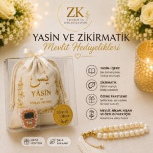 Yasin ve Zikirmatik Hediye Seti – Mevlid ve Bebek Mevlidi Hediyeliği